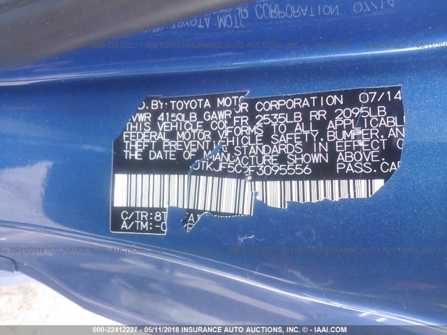 JTKJF5C72F3095556 - 2015 TOYOTA SCION TC 蓝色 照片 9