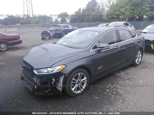 3FA6P0SU1GR237988 - 2016 FORD FUSION TITANIUM PHEV GRAY photo 2