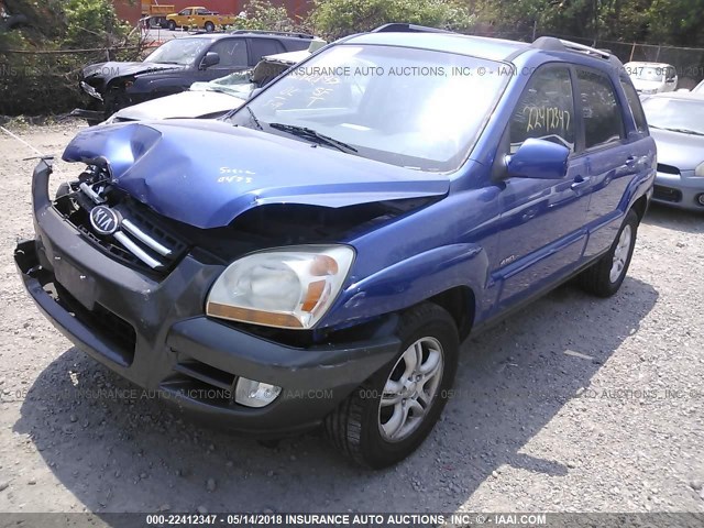 KNDJE723457061775 - 2005 KIA NEW SPORTAGE  BLUE photo 2