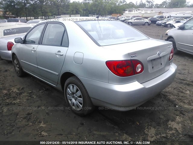 JTDBR32E030028829 - 2003 TOYOTA COROLLA CE/LE SILVER photo 3