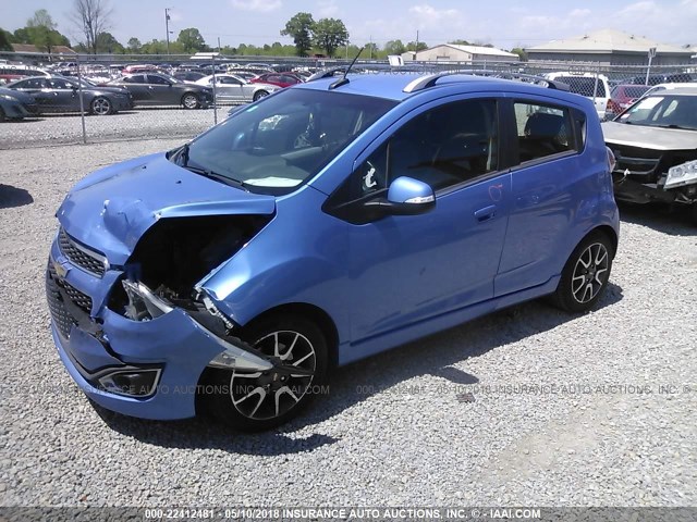 KL8CF6S91EC469574 - 2014 CHEVROLET SPARK 2LT BLUE photo 2