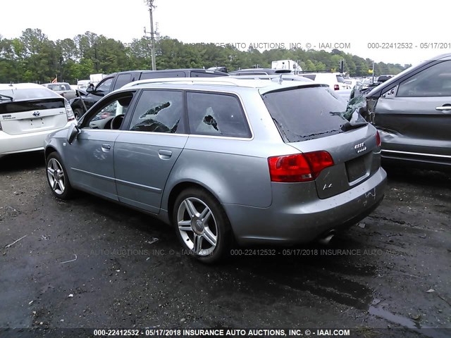 WAUKF78E77A260249 - 2007 AUDI A4 2.0T AVANT QUATTRO GRAY photo 3