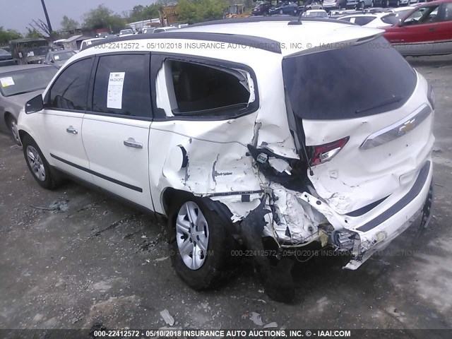 1GNKRFED0DJ163719 - 2013 CHEVROLET TRAVERSE LS WHITE photo 3