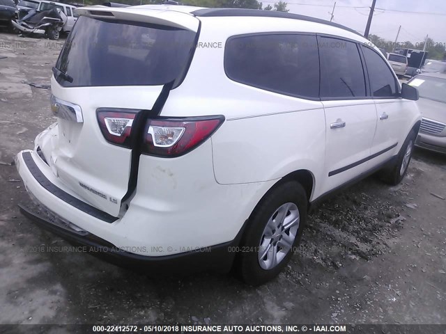 1GNKRFED0DJ163719 - 2013 CHEVROLET TRAVERSE LS WHITE photo 4