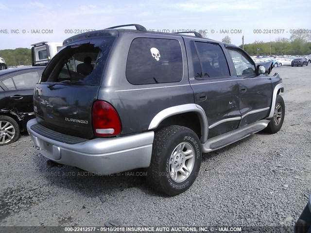 1B4HS58N82F151742 - 2002 DODGE DURANGO SLT PLUS GRAY photo 4