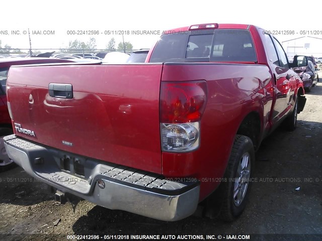 5TFRV54158X036987 - 2008 TOYOTA TUNDRA DOUBLE CAB/DOUBLE CAB SR5 RED photo 4