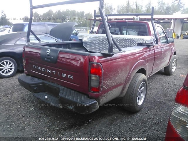 1N6DD26S31C374898 - 2001 NISSAN FRONTIER KING CAB XE RED photo 4