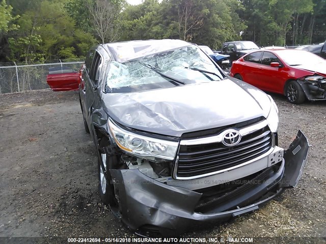 5TDZARFH7ES008610 - 2014 TOYOTA HIGHLANDER LE GRAY photo 6