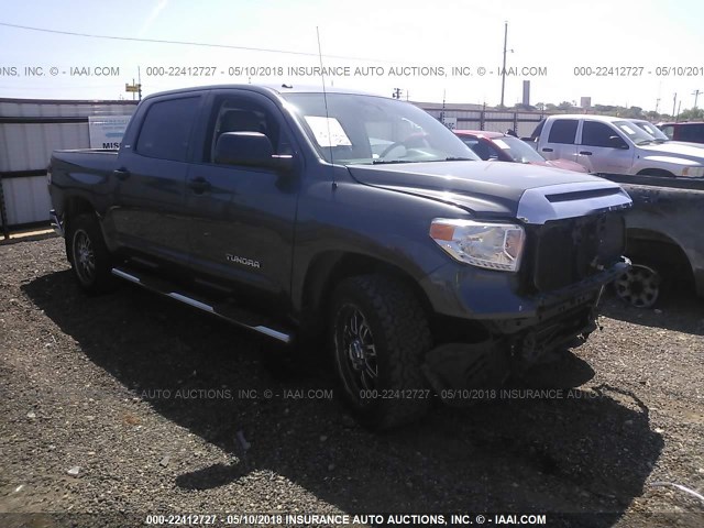 5TFEM5F11EX074856 - 2014 TOYOTA TUNDRA CREWMAX SR5 GRAY photo 1