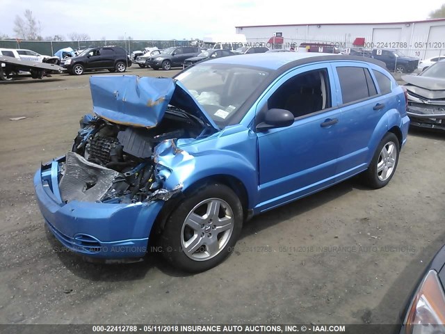 1B3HB28B08D784426 - 2008 DODGE CALIBER BLUE photo 2