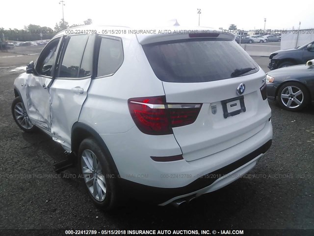 5UXWX9C57F0D59714 - 2015 BMW X3 XDRIVE28I WHITE photo 3