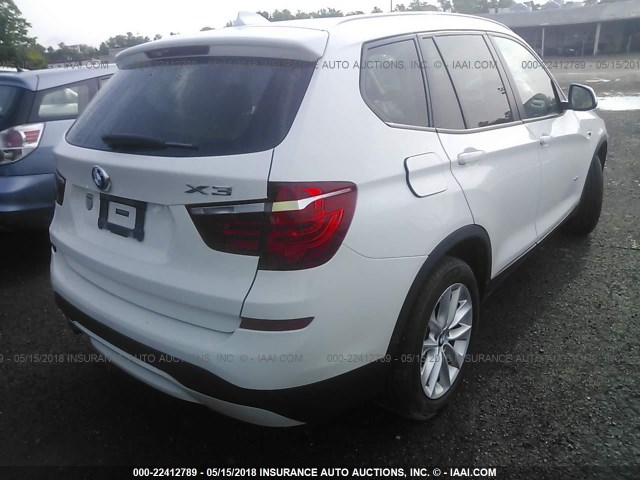 5UXWX9C57F0D59714 - 2015 BMW X3 XDRIVE28I WHITE photo 4