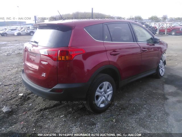 JTMBFREV6FJ035967 - 2015 TOYOTA RAV4 LE RED photo 4