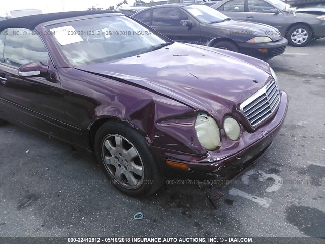 WDBLK65G93T132563 - 2003 MERCEDES-BENZ CLK 320 RED photo 6