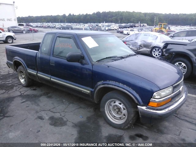 1GCCS19W418208230 - 2001 CHEVROLET S TRUCK S10 BLUE photo 1