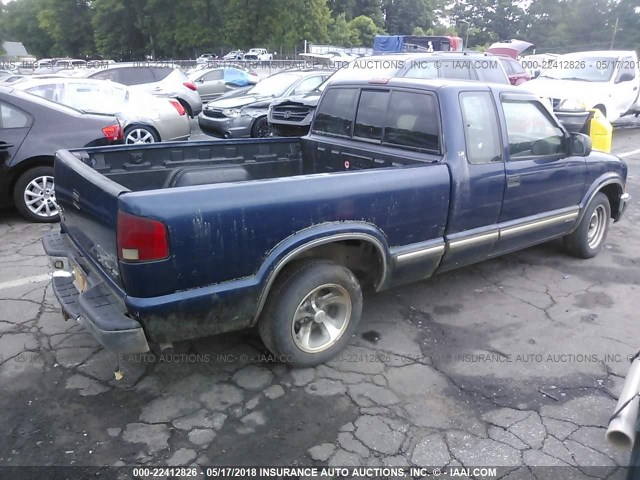 1GCCS19W418208230 - 2001 CHEVROLET S TRUCK S10 BLUE photo 4