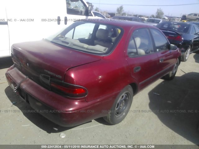 1Y1SK5286SZ036255 - 1995 GEO PRIZM LSI RED photo 4