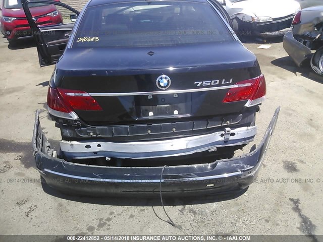 WBAHN83537DT68960 - 2007 BMW 750 BLACK photo 6