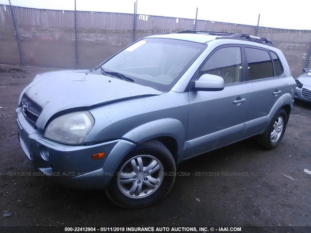 KM8JN72D06U381358 - 2006 HYUNDAI TUCSON GLS/LIMITED Light Blue photo 2