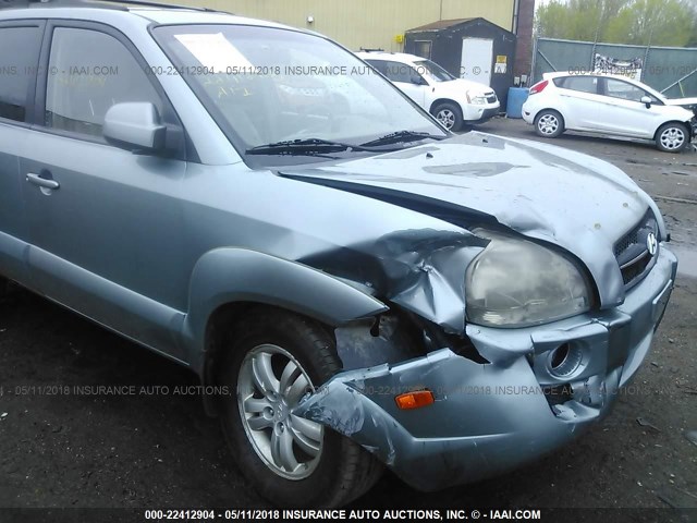 KM8JN72D06U381358 - 2006 HYUNDAI TUCSON GLS/LIMITED Light Blue photo 6