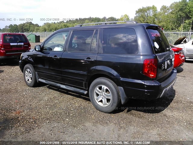 2HKYF18623H551571 - 2003 HONDA PILOT EXL BLACK photo 3