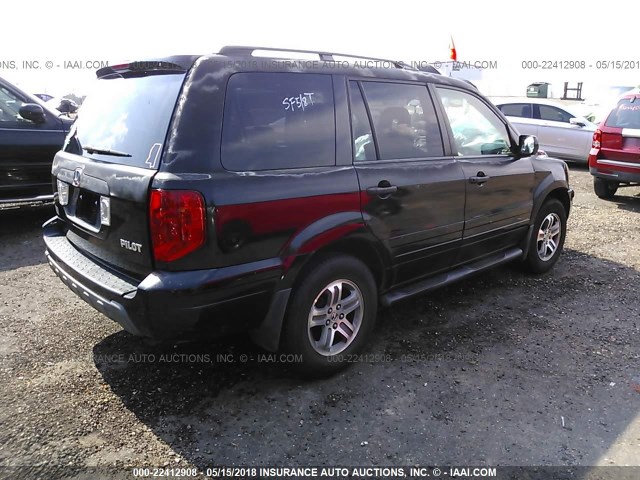 2HKYF18623H551571 - 2003 HONDA PILOT EXL BLACK photo 4