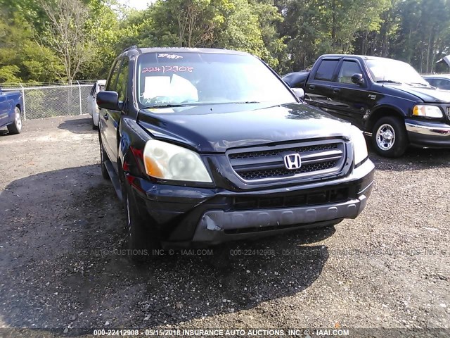 2HKYF18623H551571 - 2003 HONDA PILOT EXL BLACK photo 6