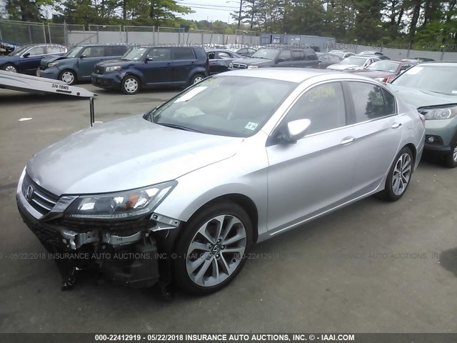 1HGCR2F59EA149656 - 2014 HONDA ACCORD SPORT SILVER photo 2