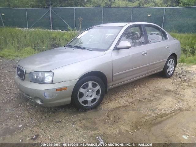 KMHDN45D53U643359 - 2003 HYUNDAI ELANTRA GLS/GT GOLD photo 2