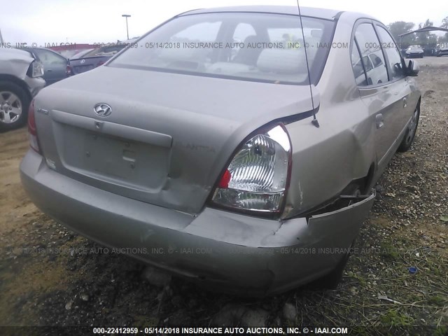 KMHDN45D53U643359 - 2003 HYUNDAI ELANTRA GLS/GT GOLD photo 6