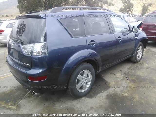 JA4MS31X47Z012144 - 2007 MITSUBISHI OUTLANDER ES/LS 蓝色 照片 4