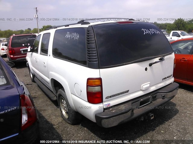 3GNFK16Z42G207044 - 2002 CHEVROLET SUBURBAN K1500 WHITE photo 3