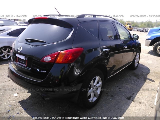 JN8AZ18WX9W108052 - 2009 NISSAN MURANO S/SL/LE BLACK photo 4