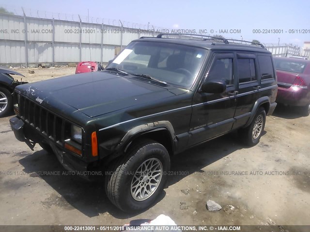 1J4FT78S4VL576223 - 1997 JEEP CHEROKEE COUNTRY GREEN photo 2