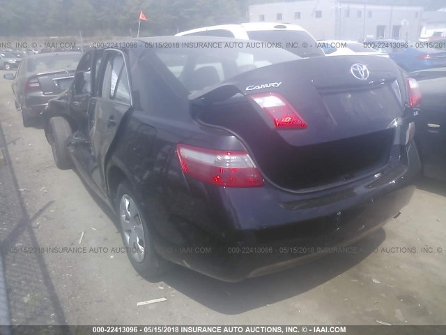 4T1BE46K38U755556 - 2008 TOYOTA CAMRY CE/LE/XLE/SE BLACK photo 3