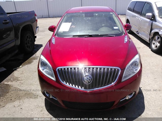 1G4PP5SK2E4125678 - 2014 BUICK VERANO RED photo 6