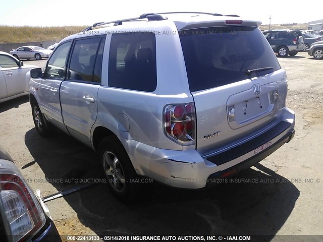 5FNYF28616B016885 - 2006 HONDA PILOT EX SILVER photo 3