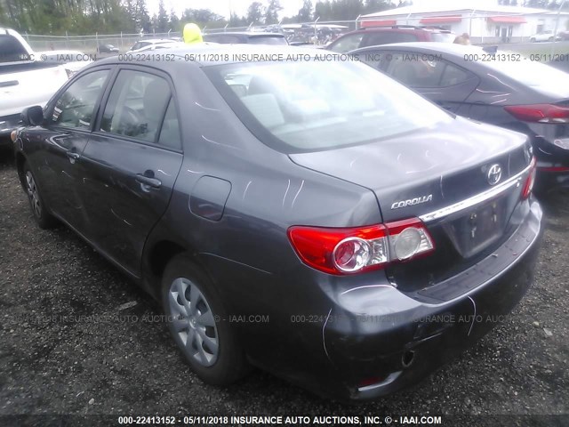 2T1BU4EE1BC651929 - 2011 TOYOTA COROLLA S/LE GRAY photo 3