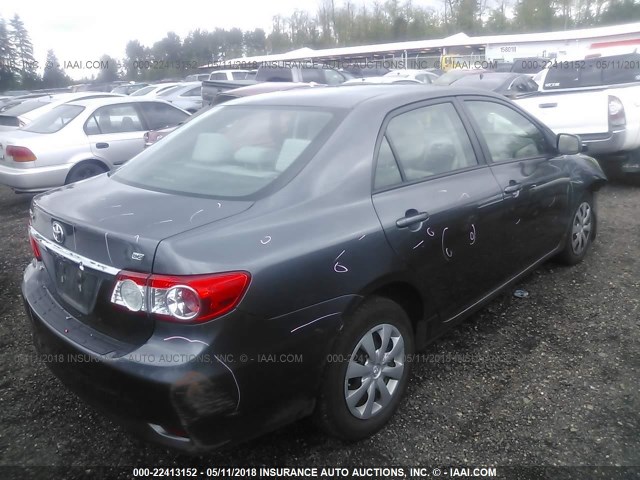 2T1BU4EE1BC651929 - 2011 TOYOTA COROLLA S/LE GRAY photo 4