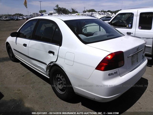 1HGEN264X1L000540 - 2001 HONDA CIVIC GX WHITE photo 3