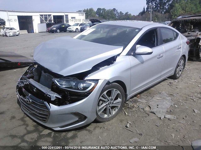 KMHD84LF1HU289777 - 2017 HYUNDAI ELANTRA SE/VALUE/LIMITED SILVER photo 2