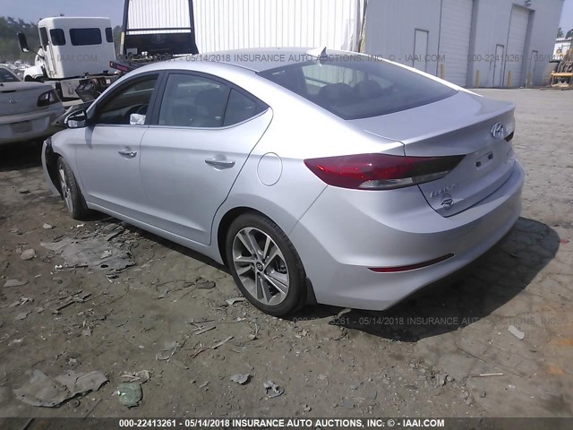 KMHD84LF1HU289777 - 2017 HYUNDAI ELANTRA SE/VALUE/LIMITED SILVER photo 3