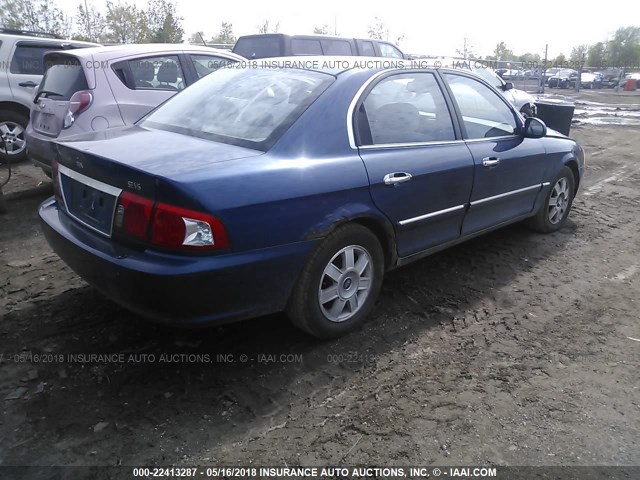 KNAGD128935221046 - 2003 KIA OPTIMA LX/SE BLUE photo 4