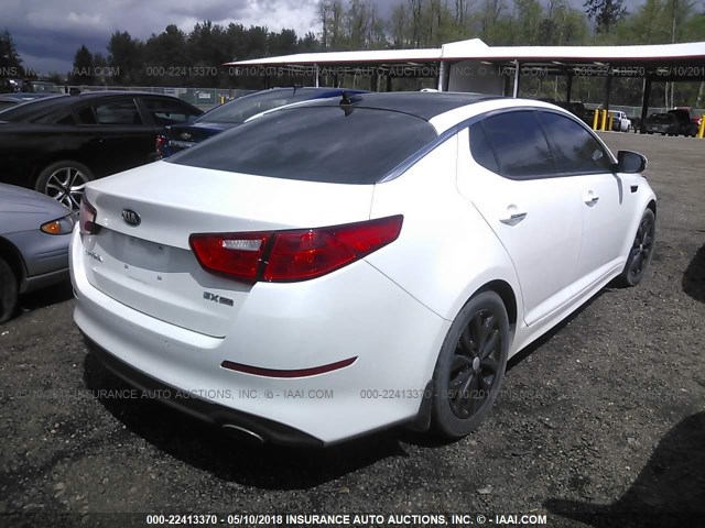 5XXGN4A70FG408914 - 2015 KIA OPTIMA EX WHITE photo 4