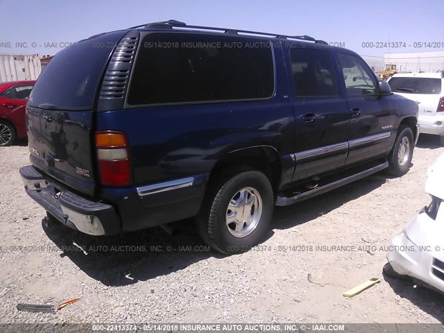 3GKFK16T82G205984 - 2002 GMC YUKON XL K1500 BLUE photo 4