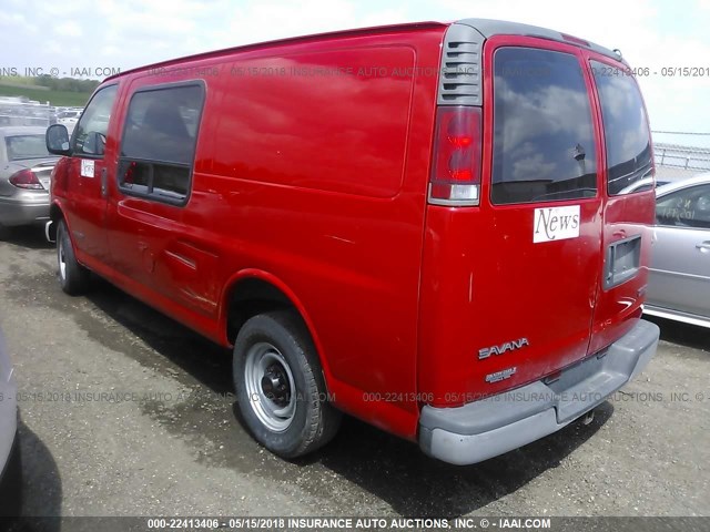 1GTGG25R111234284 - 2001 GMC SAVANA G2500 RED photo 3