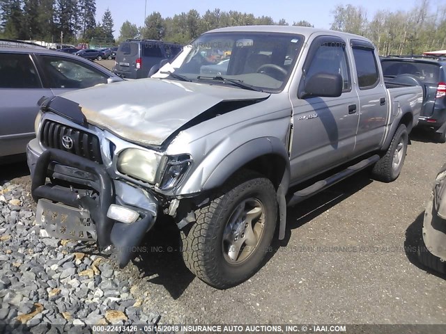 5TEGM92N32Z123651 - 2002 TOYOTA TACOMA DOUBLE CAB PRERUNNER SILVER photo 2