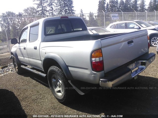 5TEGM92N32Z123651 - 2002 TOYOTA TACOMA DOUBLE CAB PRERUNNER SILVER photo 3