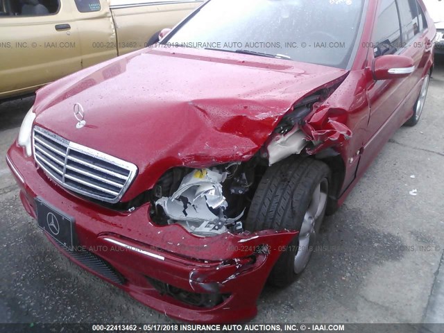 WDBRF52H66F789460 - 2006 MERCEDES-BENZ C GENERATION 2006 230 RED photo 6