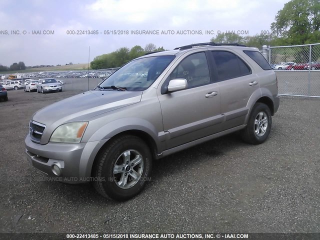 KNDJC733945275899 - 2004 KIA SORENTO EX/LX TAN photo 2